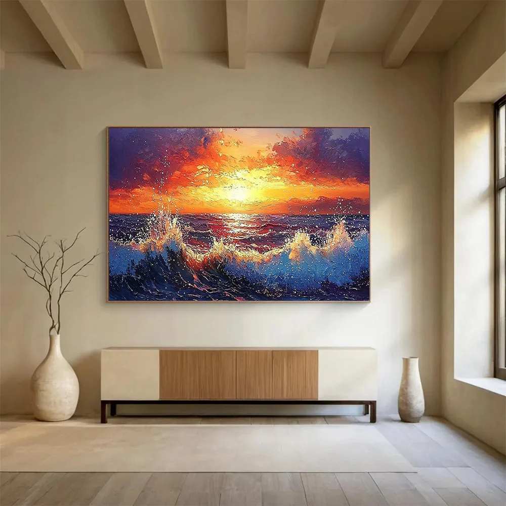 Coastal Handmade Sunset Wall Art 9O6QA